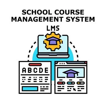 School course management system learning platform 스톡 일러스트