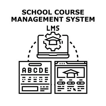 School course management system learning platform Stockillustratie