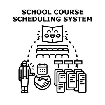 School course scheduling system delivering educational organization Stock-Illustration