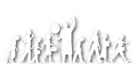School crossing cutout Illustrazione stock