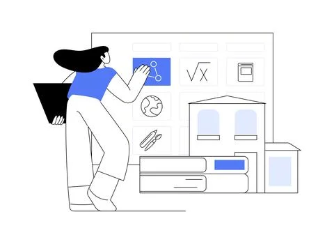 School curriculum abstract concept vector illustration. Illustrazione stock