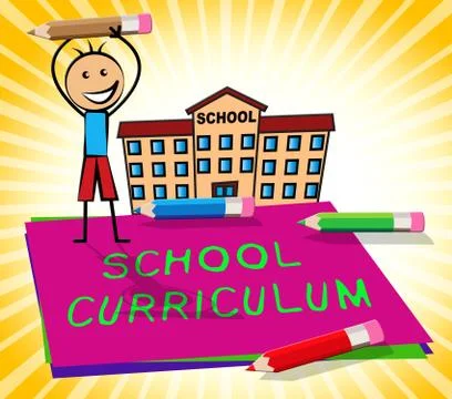 School Curriculum Displays Education Courses 3d Illustration Stock Illustration