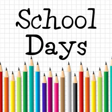 School days pencils indicating develop stationery and studying Stockillustratie