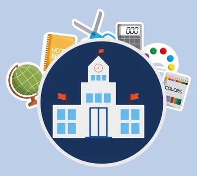 School design.  Education concept. Learning icon , vector Stock Illustration