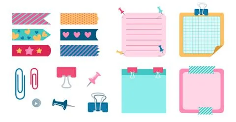 School design elements for notebook diary vector Stock Illustration