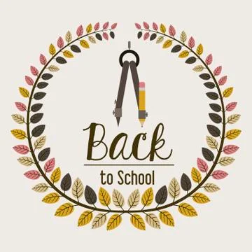 School design over beige background, vector illustration イラスト素材