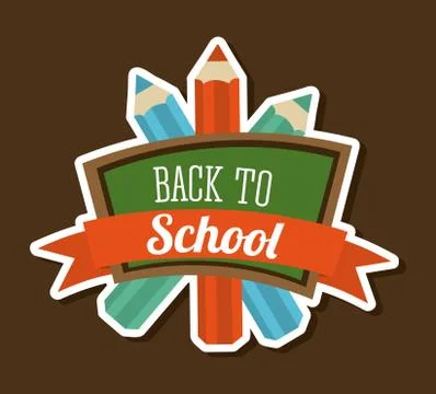 School design over  brown background vector illustration Stockillustratie