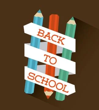 School design over brown  background vector illustration Illustrazione stock