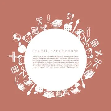 School design over brown background vector illustration 스톡 일러스트