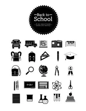 School design over white background vector illustration 스톡 일러스트
