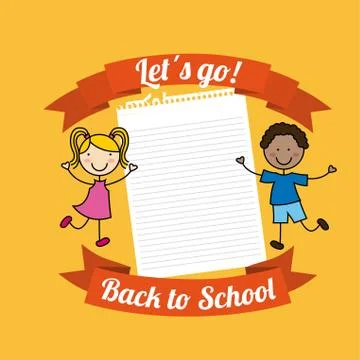 School design over yellow background, vector illustration イラスト素材