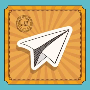 School design over yellow background, vector illustration イラスト素材