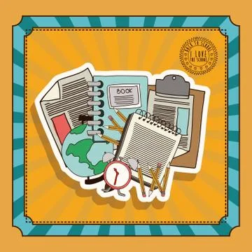 School design over yellow background, vector illustration 스톡 일러스트