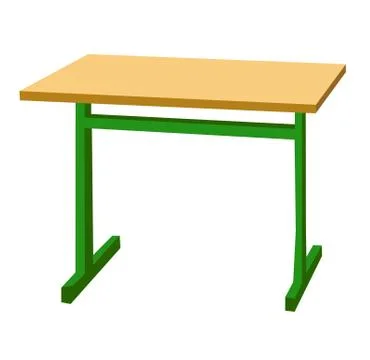 School desk. Color vector flat illustration isolated on white Stock Illustration
