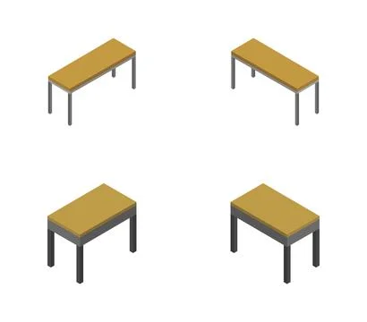 School desk icon illustrated in vector on white background Illustrazione stock