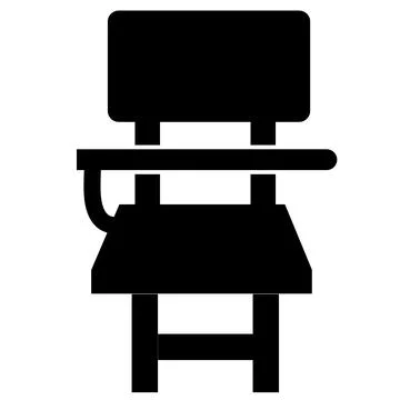 School desk icon on white background. school chair sign. school student desk Stock Illustration