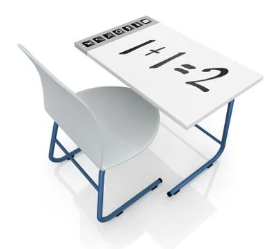 School desk with interactive display Illustrazione stock