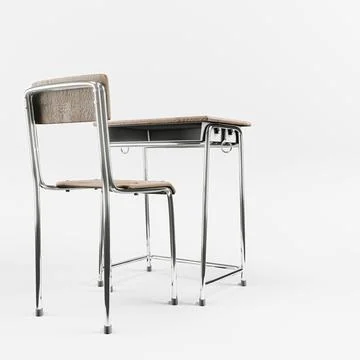 School desk isolated on white background Stock Illustration