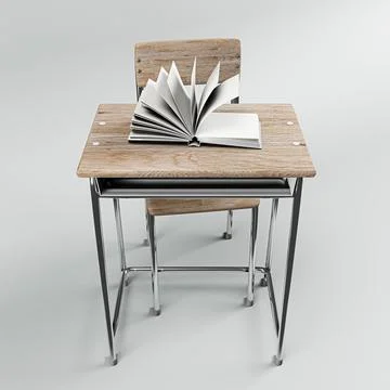 School desk isolated on white background Stock Illustration