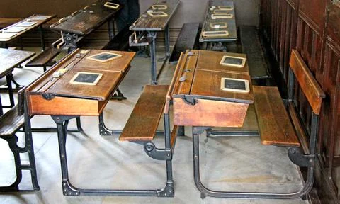 School Desk. Stock Photos