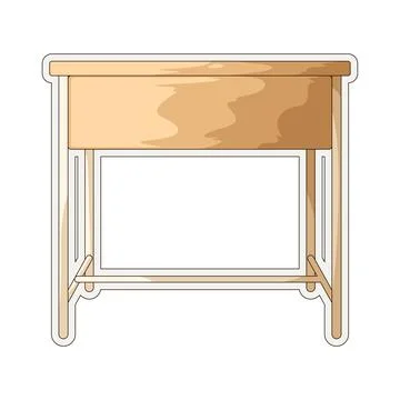 School desk sticker illustration Stock-Illustration