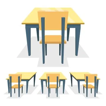 School desk vector design illustration isolated on white background Stock Illustration
