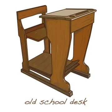 School desk vintage vector Stock Illustration