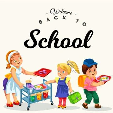 School dinner poster Stock Illustration