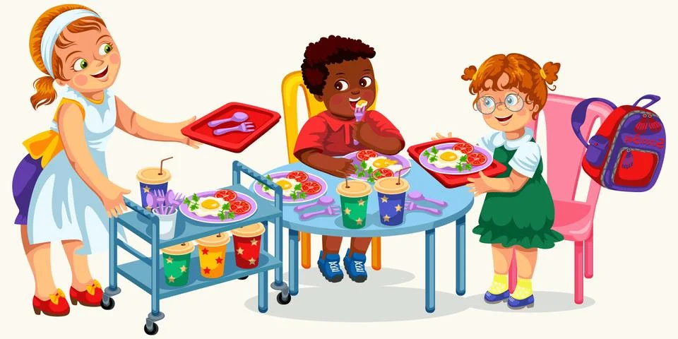 School dinner poster Stock Illustration