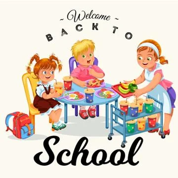 School dinner poster Stock Illustration