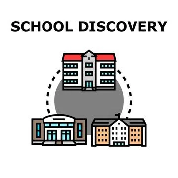 School discovery path choosing education institution Stock Illustration
