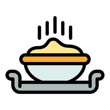 School dish icon vector flat Stock Illustration
