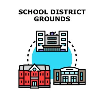 School district grounds complex learning infrastructure concept Stock Illustration