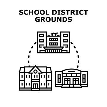 School district grounds complex learning infrastructure concept Stock Illustration