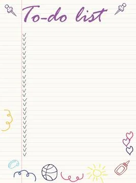 School to do list doodle style Stock Illustration