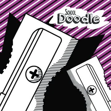 School doodle cartoon Stock Illustration