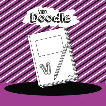School doodle cartoon 스톡 일러스트