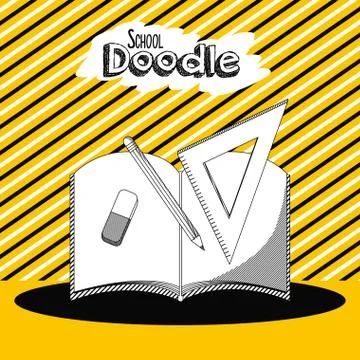 School doodle cartoon Stock Illustration