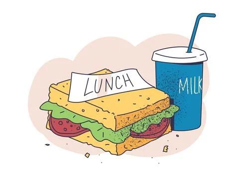 School doodle scene vector concept Stock Illustration