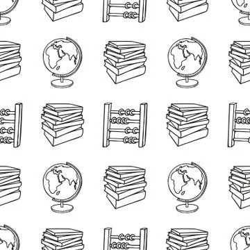 School doodle seamless pattern Stock Illustration