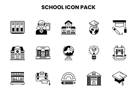 School DuoTone Scalable Icons Pack Ilustración de archivo