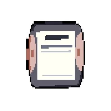 School e-reader pixel art vector illustration Illustrazione stock