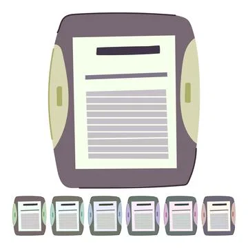 School e-reader vector cartoon graphic Stock Illustration