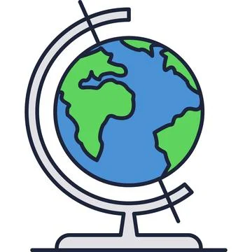School earth globe vector world geography icon Stock Illustration