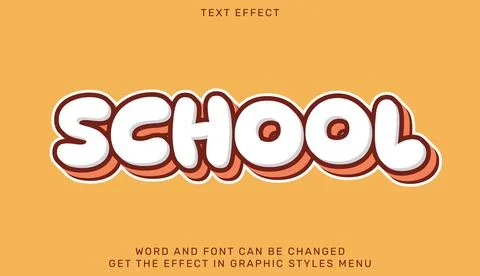 School editable text effect in 3d style Stock Illustration