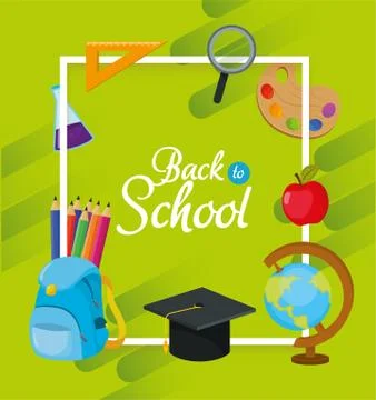 School education accessories design to study 库存插图