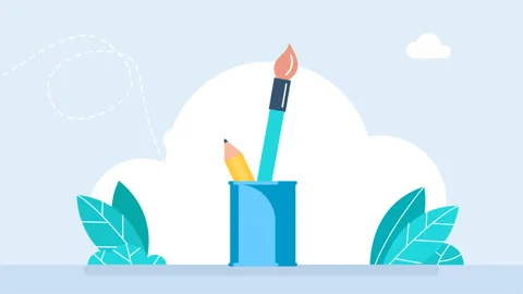 School education, artist studio toolkit. Creative office workspace concept Stock Footage 341806051
