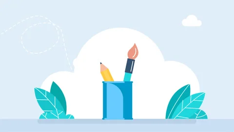 School education, artist studio toolkit. Creative office workspace concept Stock Footage 344785956