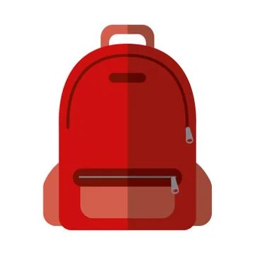 School education backpack equipment flat icon with shadow Stockillustratie