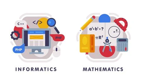 School Education Composition with Text Caption and Educational Objects Vector 스톡 일러스트